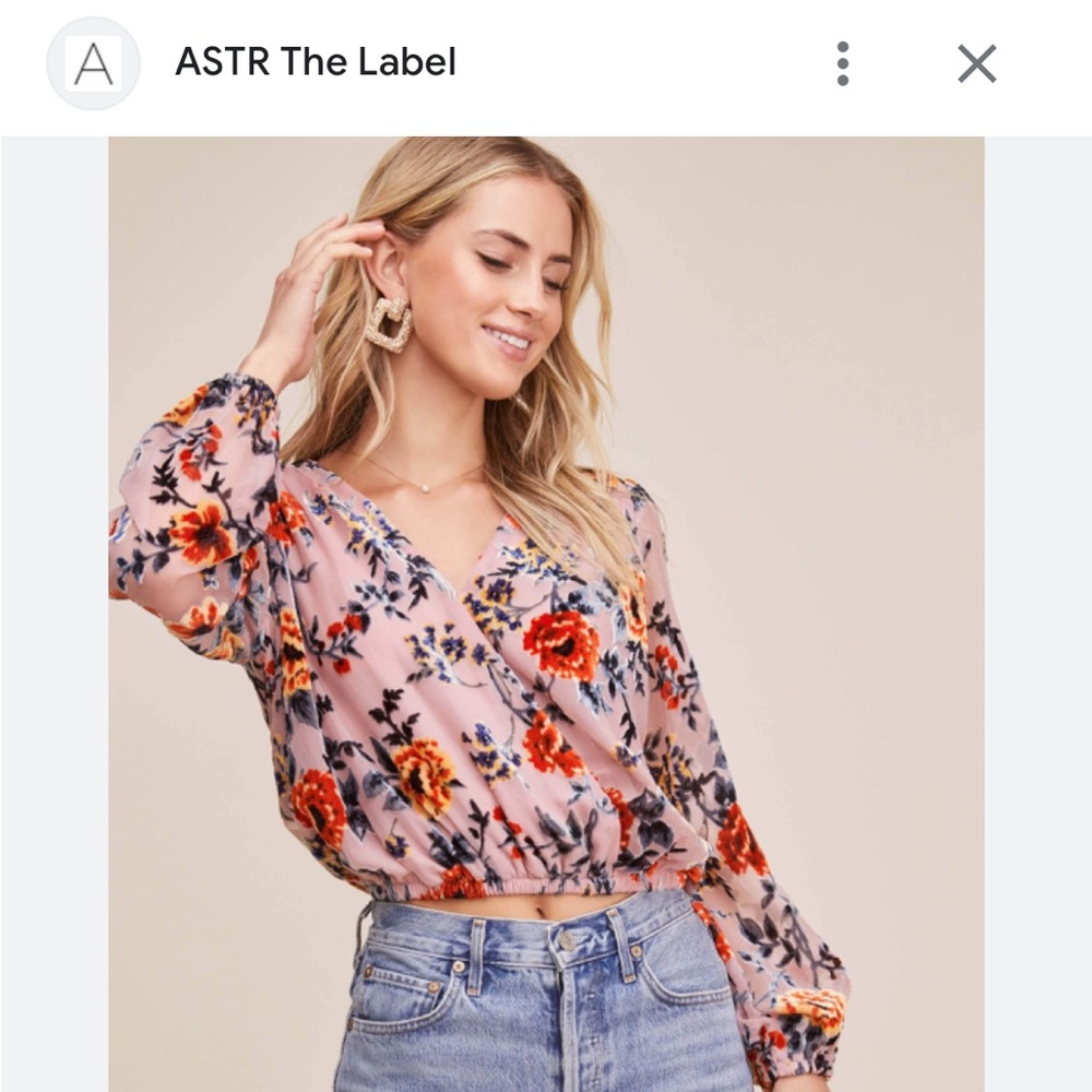 Astr Floral Wrap Top - Pink and Orange